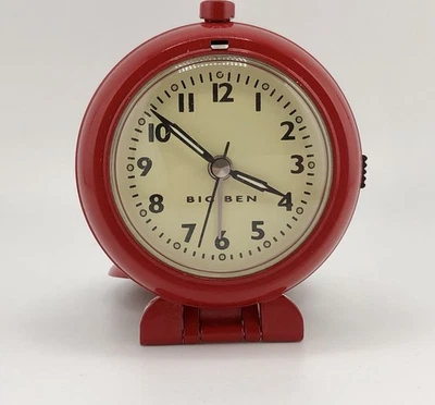 Vtg Retro Style Big Ben Westclox Red Compact Travel Alarm Clock 3.5” New Battery - Image 1 of 4