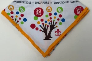 2015 SINGAPORE INTERNATIONAL SCOUT JAMBOREE OFFICIAL NECKERCHIEF (N/C) / SCARF Y - Picture 1 of 5