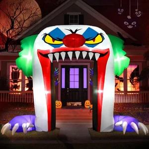 Halloween Inflatables Clown Archway Outdoor Decorations 10Ft Giant Large Scary A - Picture 1 of 12