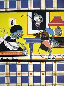 Elizabeth Cadie 1927 MADRE TOPO E TOPO BAMBINO TEMPO per LETTO stampa vintage opaca - Foto 1 di 5