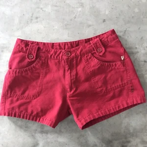 Vintage 90s Y2K O'Neill Shorts Womens 7 Red Low Rise Surfer Girl Beach Granola - Picture 1 of 16