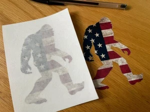 American Flag Bigfoot Stickers - (Pair) UK SELLER - Picture 1 of 1