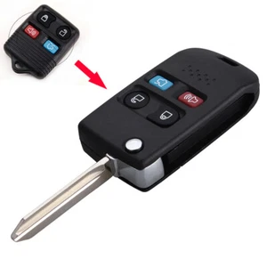 For Ford Lincoln Mercury Mazda Flip 4 Buttons Key Fob Keyless Entry Remote - Picture 1 of 5