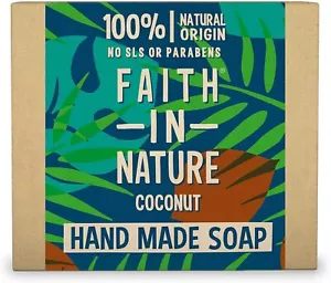 Faith In Nature Natural Coconut Hand Soap Bar, Hydrating, Vegan and Cruelty Fre - Picture 1 of 7