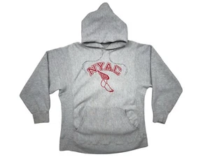Sudadera con capucha vintage Sand-Knit NYAC New York talla L gris - Imagen 1 de 13