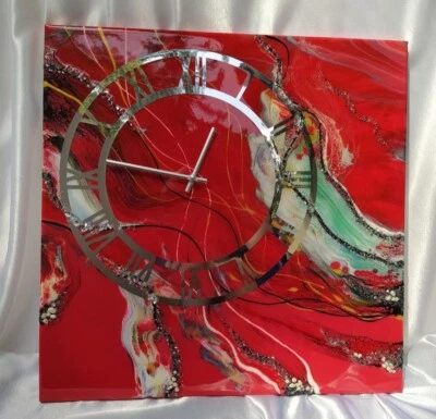 Design Wanduhr Unikat Uhr aus Epoxidharz Handmade  - Bild 1 von 3