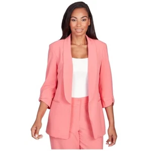 NWT Women's Ruby Rd. 3/4 Sleeve Oversized Boyfriend Blazer Garden Variety sz 8 - Picture 1 of 8