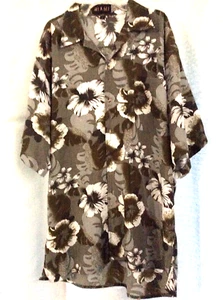 Men's Sz XL TROPICAL MIAMI Brand Hawaiian Shirt Tiki Man Cave Green shade Floral - Picture 1 of 6