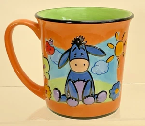 Disney Store Eeyore Orange & Green Ceramic Mug Winnie Pooh Unused Display Only - Picture 1 of 7