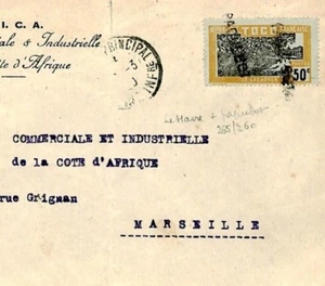 France Cols TOGO Cover LE HAVRE *PAQUEBOT* Cancel Postmark MARITIME 1930 F31a - Picture 1 of 4