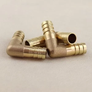 3Pc (1/2" x 1/2" ) 12mm Brass Barbed Tube Pipe Fitting Hose Barb Elbow 90 Degree - Picture 1 of 6