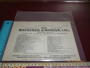 ANUNCIO MACKENZIE & MONCUR HOTHOUSE BUILDERS LONDRES, EDICIÓN DE GLASGOW 1912/13 *LEER* - Imagen 1 de 4