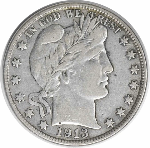 1913-D Barber Silver Half Dollar Choice VF Uncertified #147 Cover