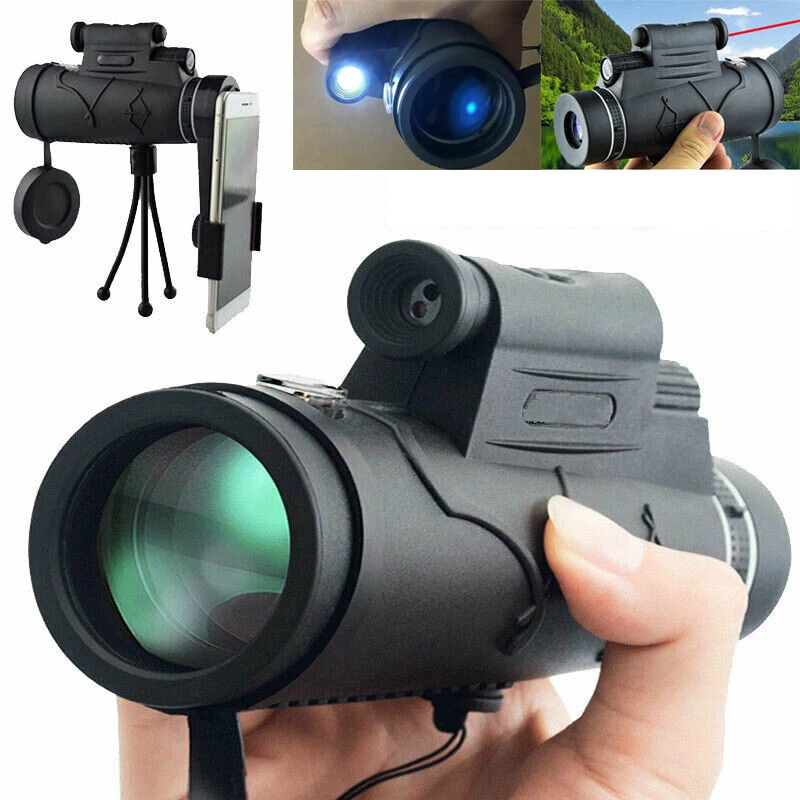 12X50HD 1800/9900M Monocular Telescope Night Vision Red Laser+Compass+Flashlight - Image 1 of 4