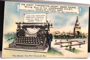 1915 Giant Underwood Typewriter Exhibit Panama Pacific Exposition Photo LE 1000 - Bild 1 von 2