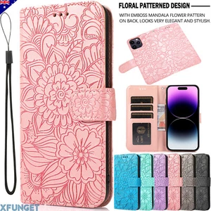 For iPhone 16 16e 15 14 13 12 Pro Max Plus Wallet Case Leather Card Flip Cover - Picture 1 of 36