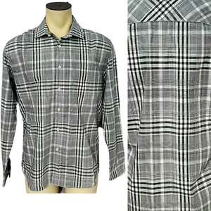 Camisa Pronto Uomo Para Hombres Grande Abotonada Calce Ajustado Negra A Cuadros Trabajo Oficina Preppy - Imagen 1 de 11