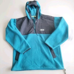 Men's Eddie Bauer EB Tek Jacket Teal Large Anorak Fleece Hooded  Reinforced - Picture 1 of 4