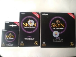 Lifestyles Skyn Elite Non Latex Condoms Retail Box Ultra Thin Soft Lubricated - Picture 1 of 24