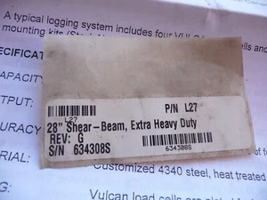 Vulcan Load Cell L27 - 28" Shear-Beam Extra Heavy Duty - Picture 1 of 6