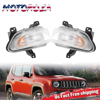 Front Bumper DRL Parking Turn Signal Light Fog Lamps For Jeep Renegade 2015-2018 - Image 1 of 4