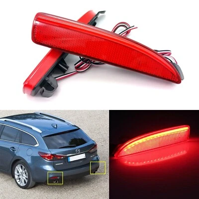 For 2014-2019 Mazda 6 DRL LED Rear Bumper Reflector Turn Signal Stop Brake Light Foto 1 de 4