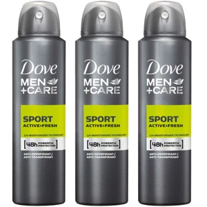 3 Pack Dove + Men Care Sport Active Fresh Antiperspirant Deodorant Spray, 150ml - Picture 1 of 3
