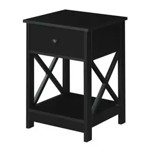 Convenience Concepts End Table 24" x 15.75" Standard Height Square Wood Black - Picture 1 of 5