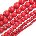 Red Gemstone Howlite Magnesite Turquoise Round Loose Beads 15" 4 6 8 10 12 14