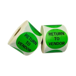 Etichette di inventario adesive 2" verde rotondo ritorno al venditore 500 P/Roll (4 rotoli) - Foto 1 di 6