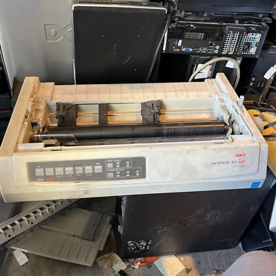 Oki Microline 321 Turbo 9 Pin Dot Matrix Printer Model D22810A Wide Format - Image 1 of 4