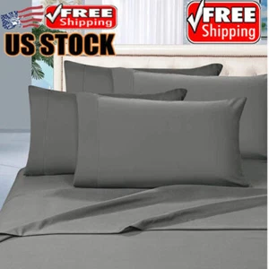 6 Pcs Sheet Set Deep Pocket Up-to 16 in Extra Durable Elegant Comfort Queen Gray - Picture 1 of 6