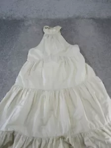 Maeve Dress Womens 8 Beige Tiered Halter Cotton Midi - Picture 1 of 11