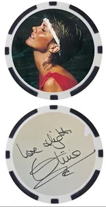 OLIVIA NEWTON-JOHN - FÍSICO - MÚSICO - FICHA DE PÓQUER ***FIRMADA*** - Imagen 1 de 2