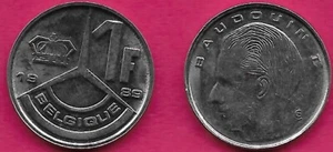 BELGIUM 1 FRANC 1989 UNC BELGIQUE FRENCH LEGEND,BOUDOUIN I,HEAD LEFT,CEN - Picture 1 of 1