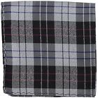 New Milani Men's Pocket Square Hankie Only Plaid checkers Pattern Gray