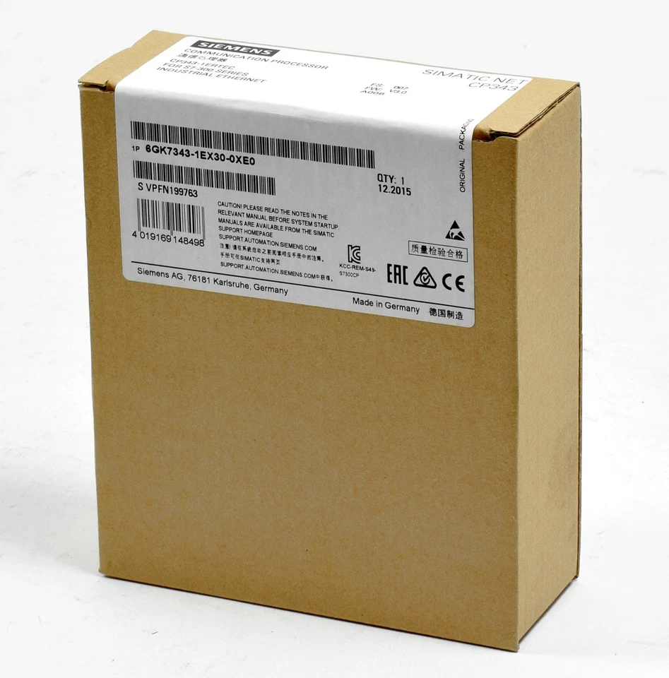 Siemens Simatic S7 CP343-1,6GK7343-1EX30-0XE0,6GK7 343-1EX30-0XE0,FS:07 - Bild 1 von 1