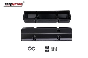 Cubierta de válvula fabricada en aluminio para bloque pequeño Chevy SBC 350 400 265 283 negra - Imagen 1 de 6
