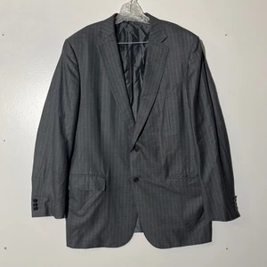 Ermenegildo Zegna Trofeo 600 Two Button Up Gray Striped Blazer Jacket Men's 56L - Picture 1 of 8