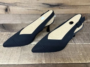 ⚡️ Vivaia Womens Addison Pointed Toe Slingback Pump Heal Shoe Black US 8 NEW ⚡️ - Picture 1 of 6