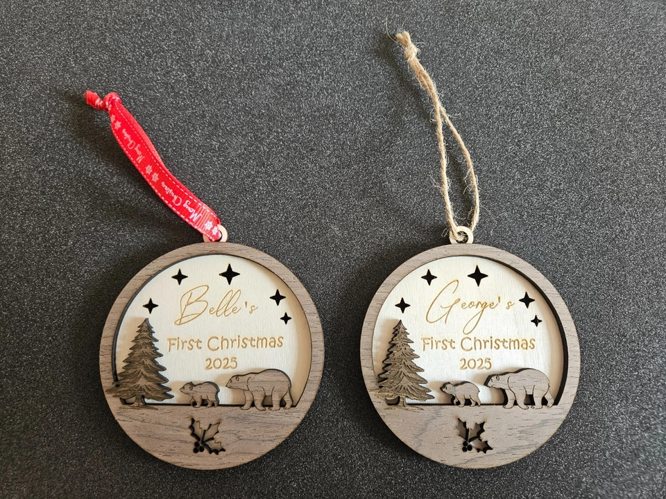 Baby's First Christmas Tree Ornament - Personalised - Image 1 of 4