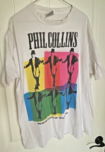 Vintage 1990 Thrashed Phil Collins Serious Tour Shirt XL Genesis 90s Rock Band - Bild 1 von 10