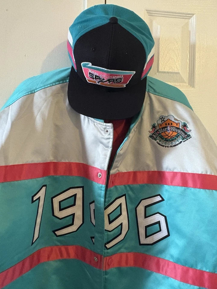 Vintage 1996 San Antonio, Spurs All-Star Weekend Saturn Jacket Plus Matching Hat - Image 1 of 4