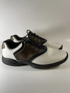 FootJoy GreenJoys Golf Shoes Men's Sz 11 M White Brown Leather Soft Spike 45516 - Picture 1 of 11