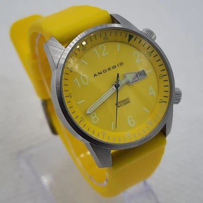 ANDROID AUTOMATIC AD267 SWISS WATCH 200 meters YELLOW UNIQUE - Image 1 of 4