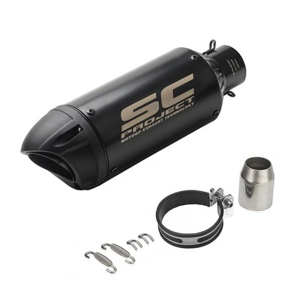 SC 2" 51mm Slip On Universal Motorcycle Exhaust Muffler Tail Pipe With DB Killer Foto 1 de 4