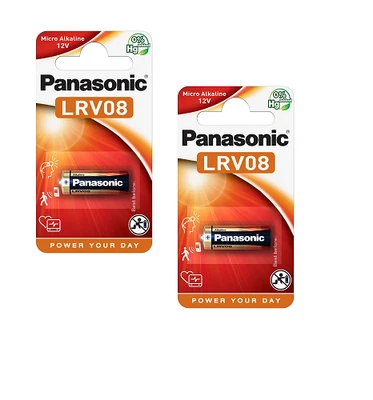 2 x Panasonic LRV08 23GA 12V Batterie Knopfzelle MN21 L1028 LRV08 Blister - Bild 1 von 3