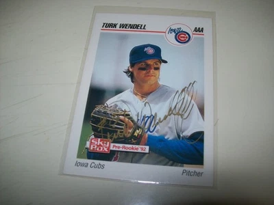 1992 SKYBOX PRE-ROOKIE TURK WENDELL AUTOGRAPH SIGNED AUTO #109 IOWA CUBS - Image 1 of 4
