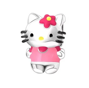 Sanrio Hello Kitty Cat s925 Sterling Silver Charm By Safun Fit Charm Bracelet - Picture 1 of 1