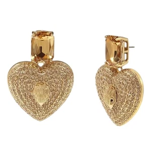 KURT GEIGER LONDON Signature Eagle Pavé Heart Drop Earrings NWOT - Picture 1 of 3